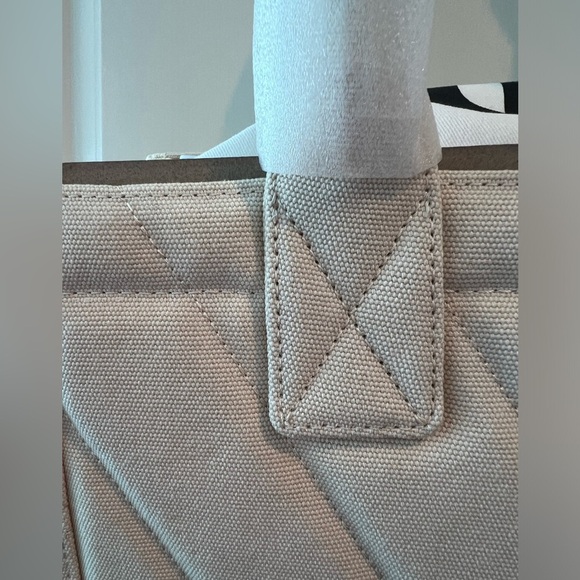 SANDRO Kasbah Quilted Canvas Tote Bag In Ecru. NWT - Picture 6 of 16